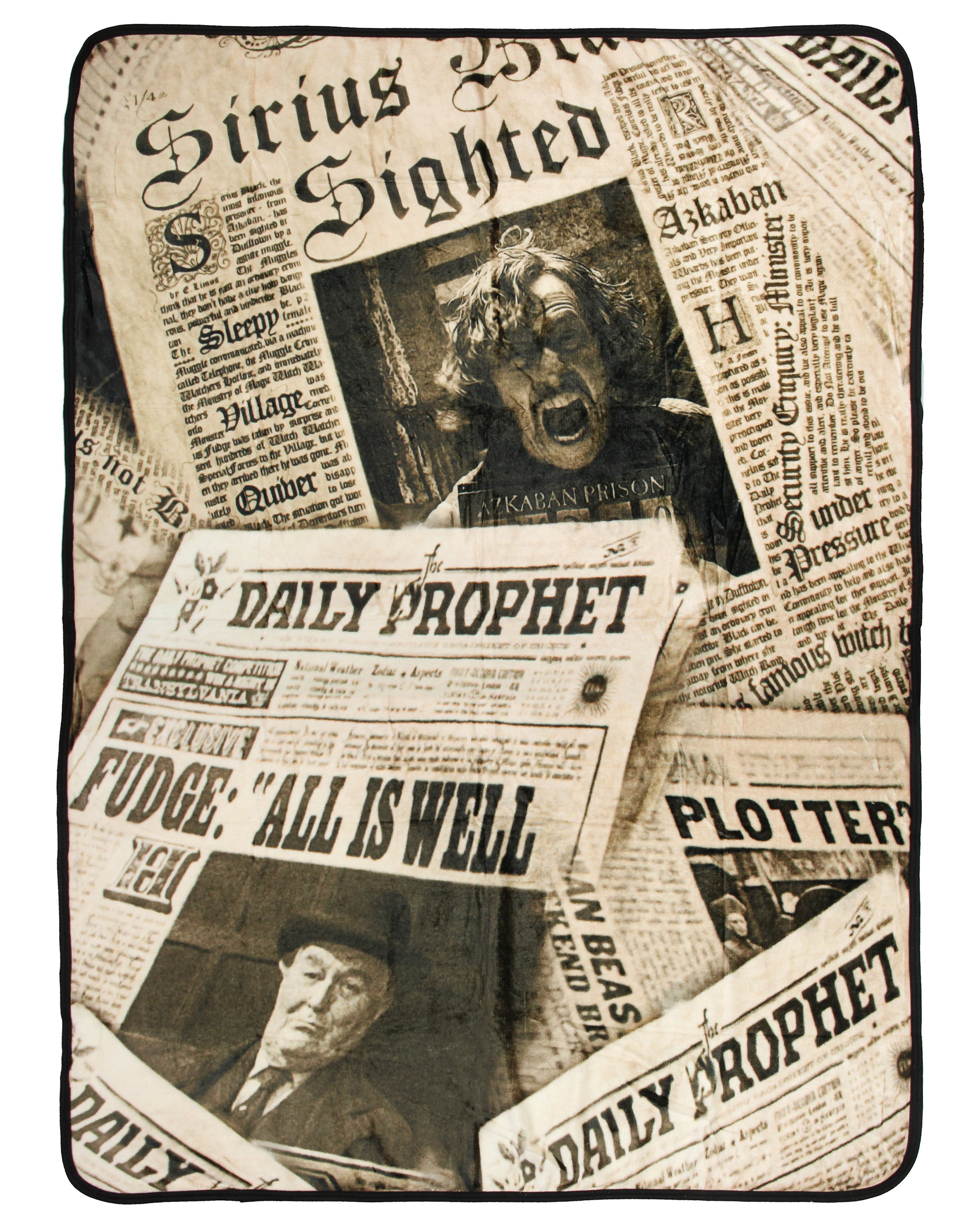 Harry Potter Daily Prophet Newspaper Sirius Black Sighted Throw Blanket ...