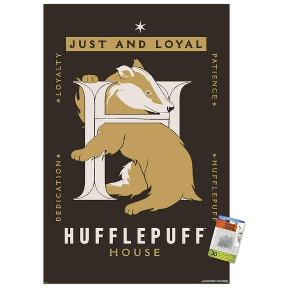 Harry Potter: Darker Arts - Hufflepuff House Wall Poster with Pushpins, 22.375" x 34"