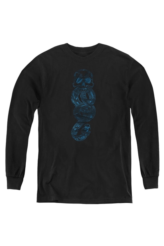 Death Eater Dark Mark Logo Kids Long Sleeve T Shirt (X-Large) for Youth Boys and Girls, Black