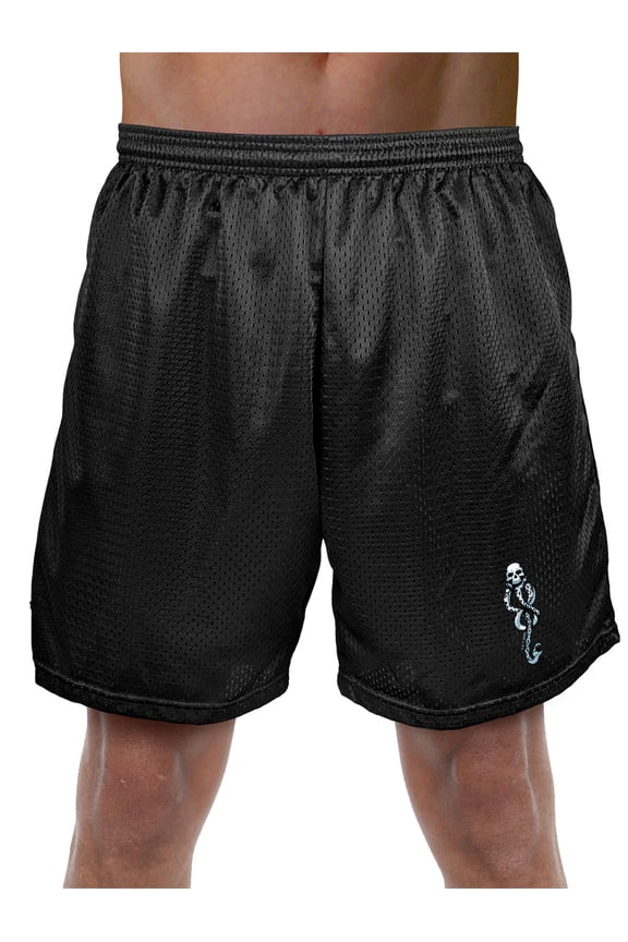 Death Eaters Logo Mens Lined Mesh Shorts, Black, Large