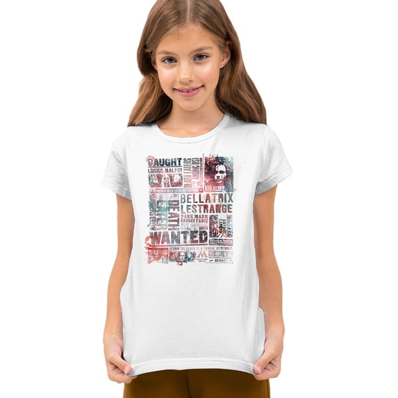Harry Potter Death Eaters Most Wanted News Clippings Kids T Shirt (Small) for Youth Toddler Boys and Girls, White