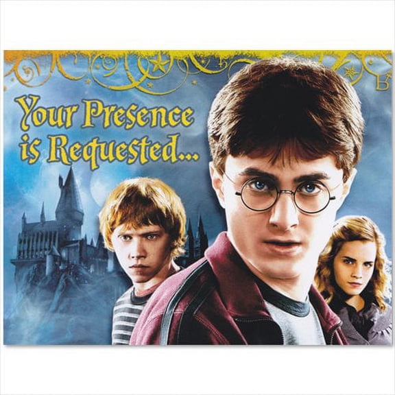 Harry Potter Invitations Deathly Hallows with Envelopes 8 Count