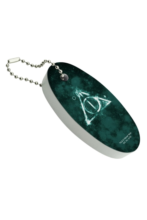 Harry Potter Deathly Hallows Logo Floating Keychain Oval Foam Fishing Boat Buoy Key Float