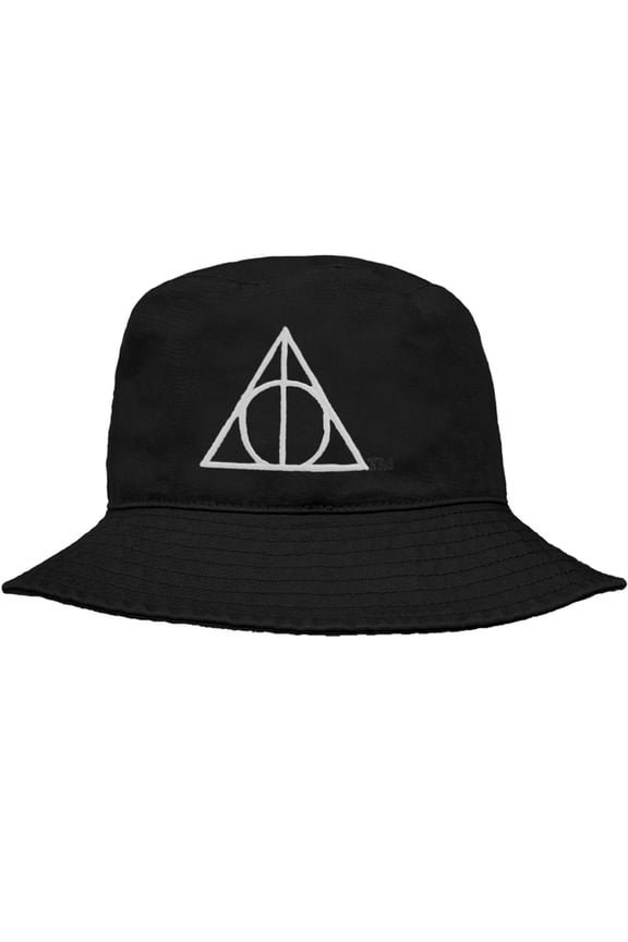 Harry Potter Deathly Hallows Symbol Officially Licensed Bucket Hat Unisex for Men & Women, Black