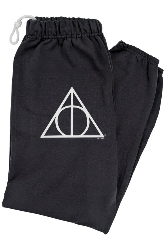 Deathly Hallows Symbol Unisex Jogger Sweatpants for Men and Women, Black, X-Large