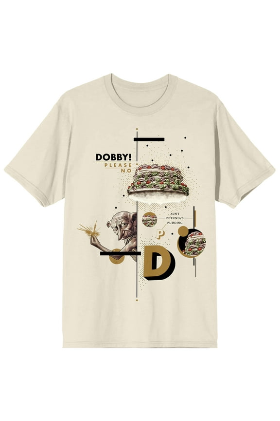 Harry Potter Dobby Crew Neck Short Sleeve Men's Natural T-shirt-3XL