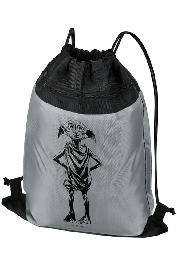 Harry Potter Dobby Drawstring Backpack Sports Bag Sackpack 17" x 13", Perfect for Gym, Yoga or Practice