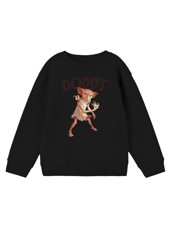 Harry Potter Dobby Snap Boy's black Long Sleeve Shirt-Large