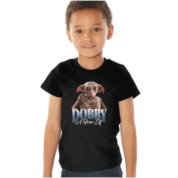 Harry Potter Dobby The Elf Homage Kids T Shirt (4) for Toddler Boys and Girls, Black