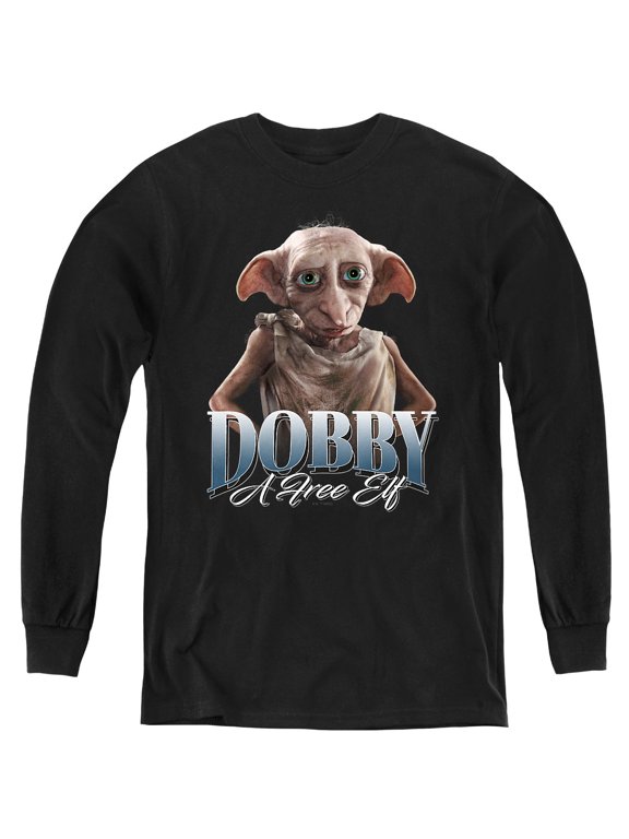 Dobby The Elf Homage Youth Long Sleeve T Shirt, Black, Medium
