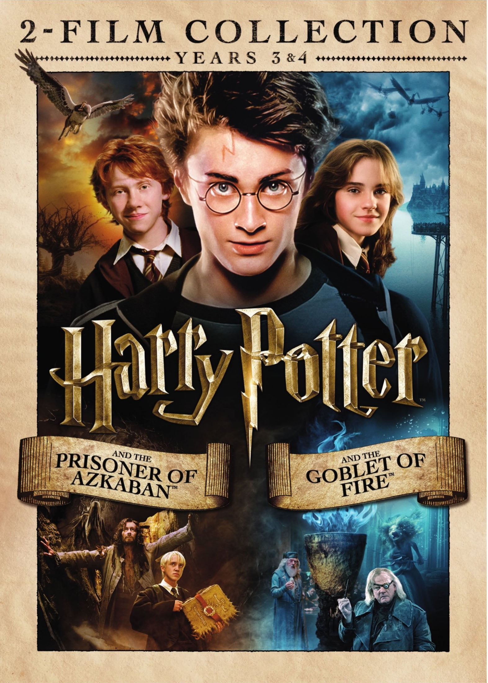 Harry Potter Double Feature Year 3 Year 4 Prisoner Of Azkaban Goblet Of Fire DVD Walmart