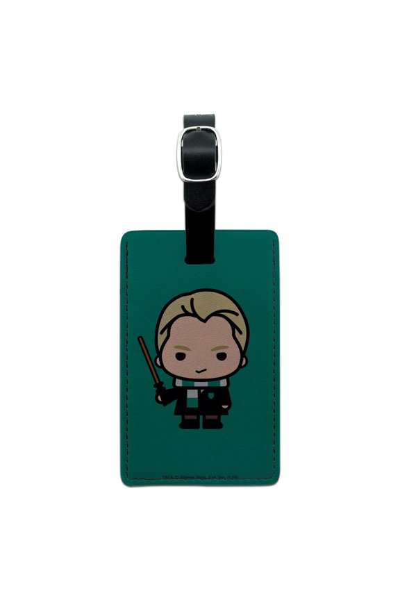 Harry Potter Draco Cute Chibi Character Rectangle Leather Luggage Card Suitcase Carry-On ID Tag
