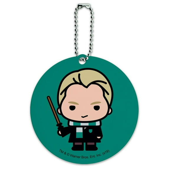 Harry Potter Draco Cute Chibi Character Round Luggage ID Tag Card Suitcase Carry-On