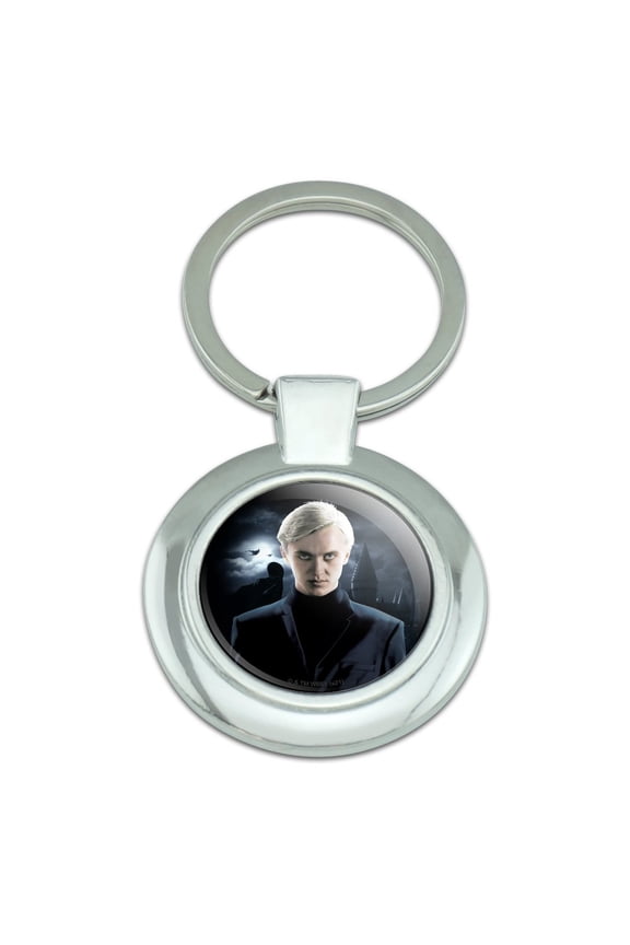 Harry Potter Draco Keychain Classy Round Chrome Plated Metal