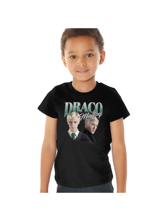 Draco Malfoy Homage Kids T Shirt (2) for Toddler Boys and Girls, Black