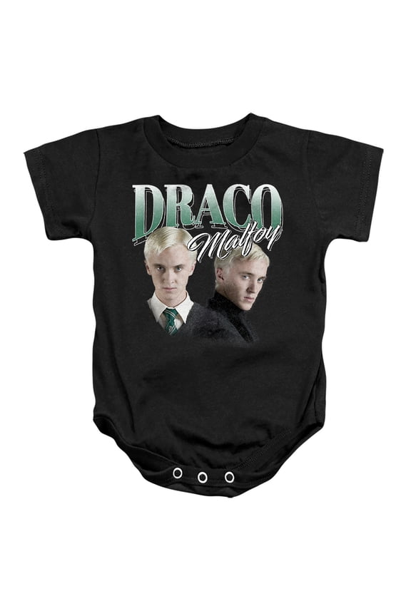 Draco Malfoy Homage Unisex Infant Snap Suit for Baby, Black, Large