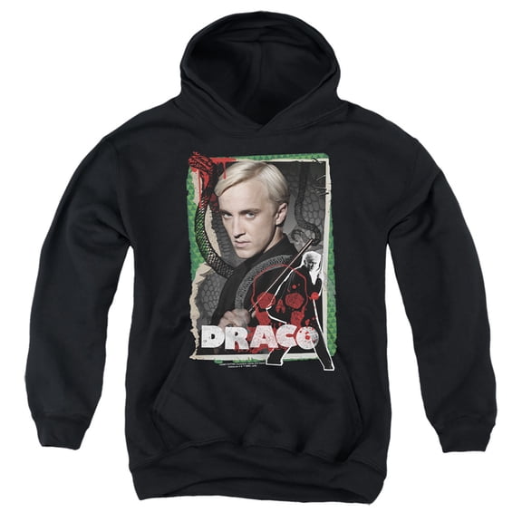 Harry Potter Draco Malfoy Photo Collage Kids Pull-Over Hoodie (X-Large) for Youth Boys and Girls, Black