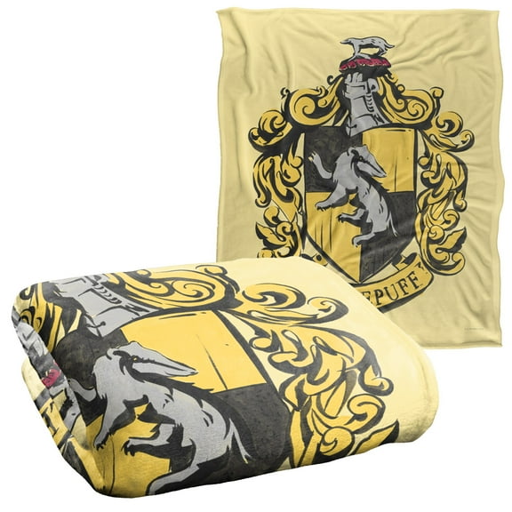 Harry Potter Drawn Hufflepuff Crest Officially Licensed Silky Touch Super Soft Throw Blanket 50' x 60'