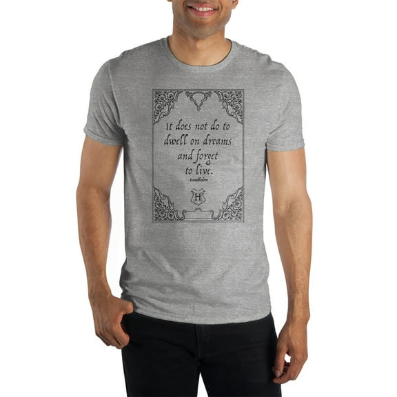 Harry Potter Dumbledore Quote Mens Grey Short Sleeve Shirt-Medium