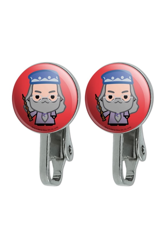 Harry Potter Dumblesore Cute Chibi Character Novelty Clip-On Stud Earrings