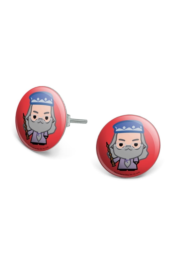 Harry Potter Dumblesore Cute Chibi Character Novelty Silver Plated Stud Earrings