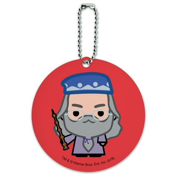 Harry Potter Dumblesore Cute Chibi Character Round Luggage ID Tag Card Suitcase Carry-On