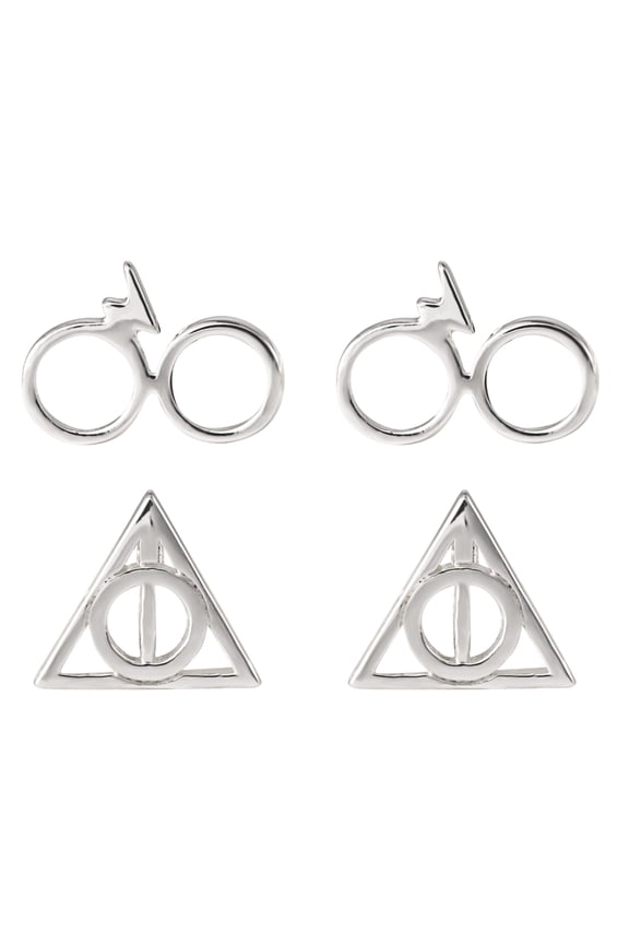 Earring Sets, 2 Pair Gold Plated, Silver Plated Studs