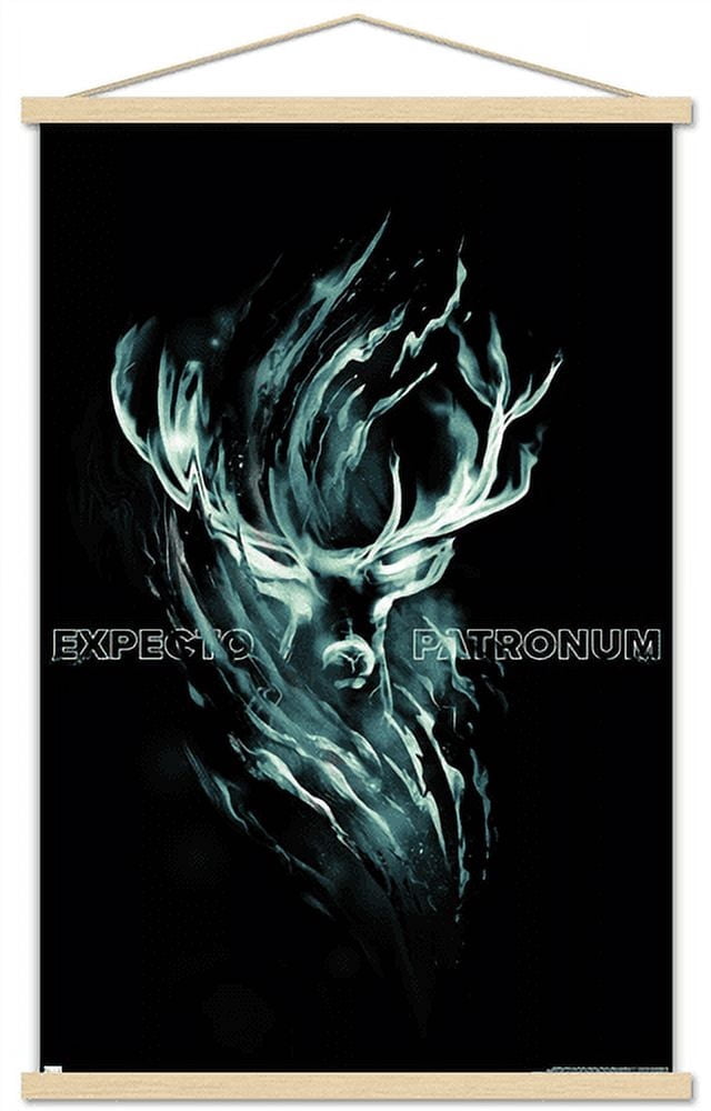 Harry Potter - Expecto Patronum Magic Wall Poster with Wooden Magnetic Frame, 22.375" x 34"