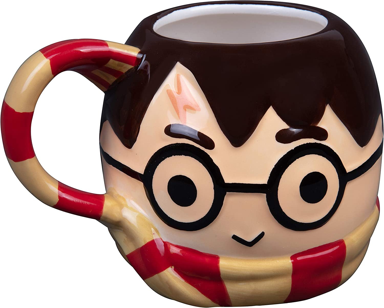 Harry Potter Figural Coffee Mug, 24 oz - Cute Chibi Design with Gryffindor  Scarf Handle - Ceramic