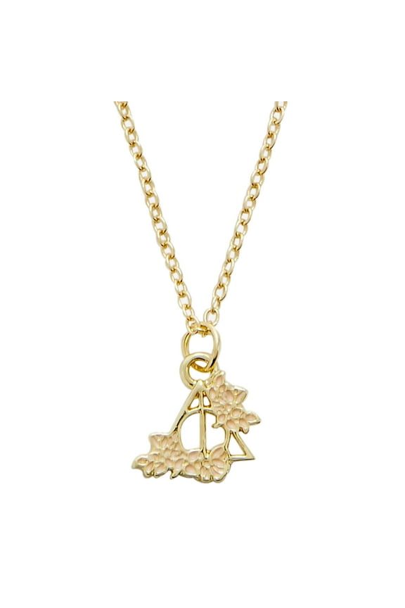 Harry Potter Floral Deathly Hallows 18 inch Necklace