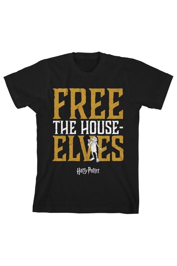 Harry Potter Free The House Elves Toddler Boy's Black T-shirt-4T