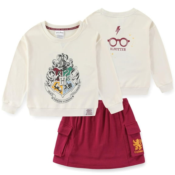 Harry Potter French Terry Sweatshirt and Skort Skirt Set (Girls), 2 Piece Set, Sizes 6-16
