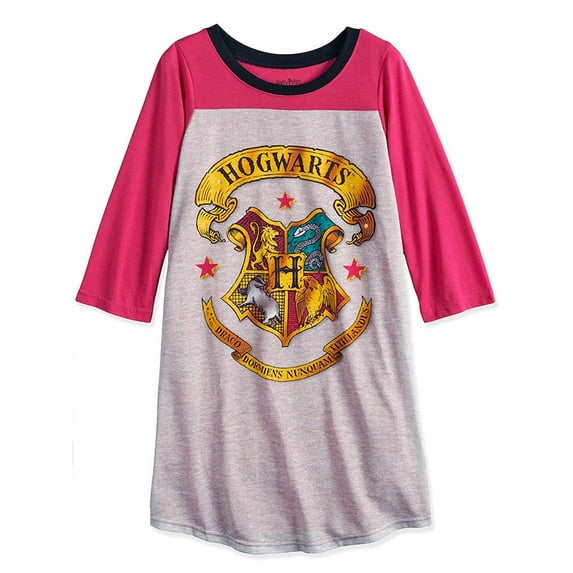 Harry Potter Girls 4-10 Hogwarts Night Gown (Pink 10)