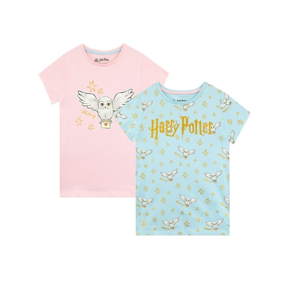 Harry Potter Girls Hedwig T-shirt 2 Pack Sizes 6-14