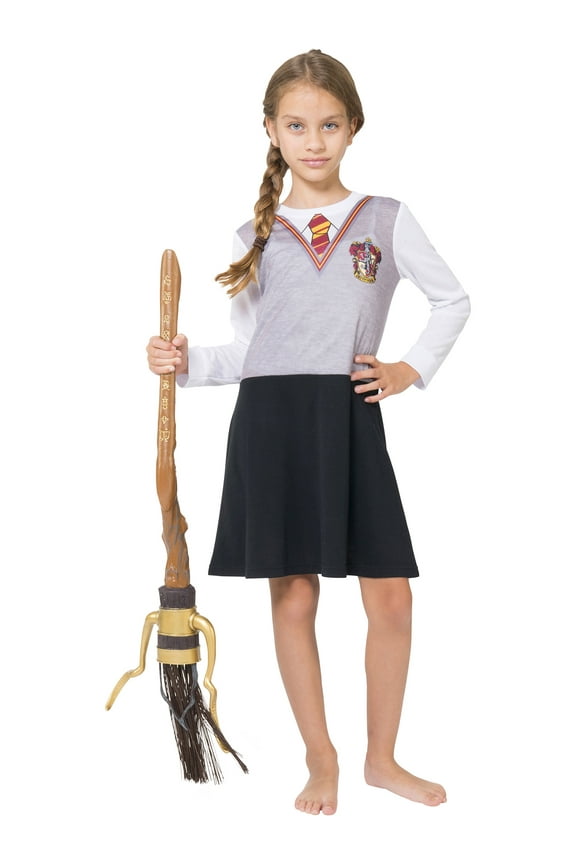 Harry Potter Girls' Hogwarts Hermione Gryffindor Uniform Long-Sleeve Pajama Nightgown Loungewear