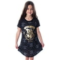 thumbnail image 1 of Harry Potter Girls' Hogwarts Castle Gold Foil Nightgown Pajama Sleep Top, 1 of 6