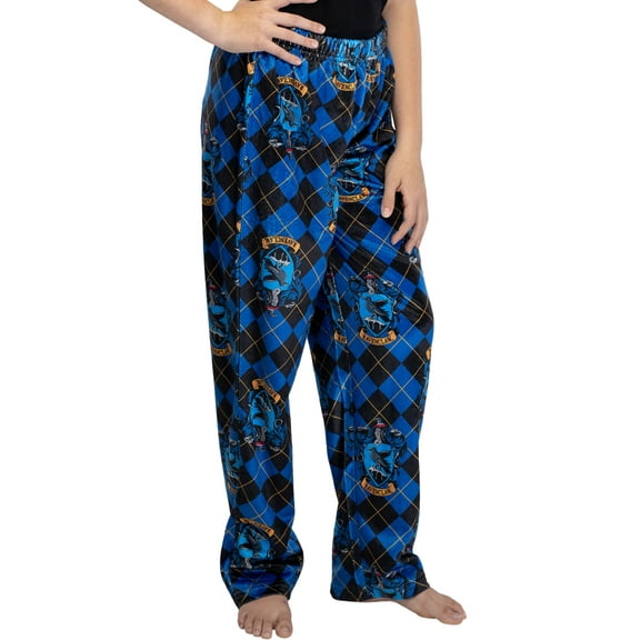 Harry Potter Girls' Hogwarts Houses Crest Plaid Lounge Pajama Pants Sleepwear Gryffindor Slytherin Hufflepuff Ravenclaw