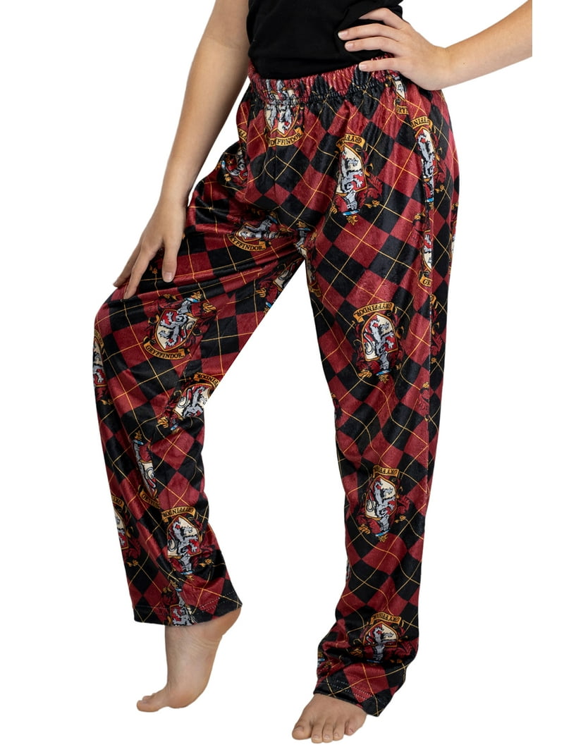 Harry Potter Girls' Hogwarts Houses Crest Plaid Lounge Pajama