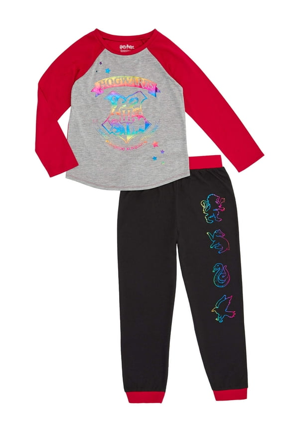 Girls' Hogwarts Long Sleeve 2-Piece Jogger Pajama Set (Little Girls & Big Girls)