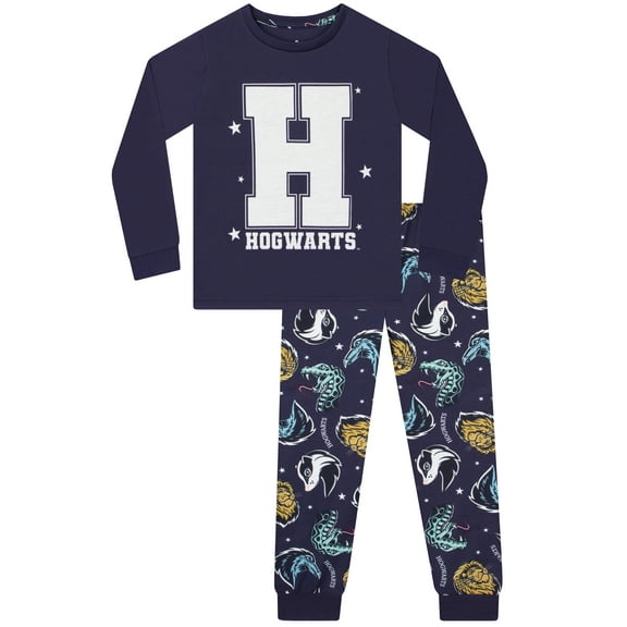 Harry Potter Girls Hogwarts Pajamas Blue Sizes 6-14