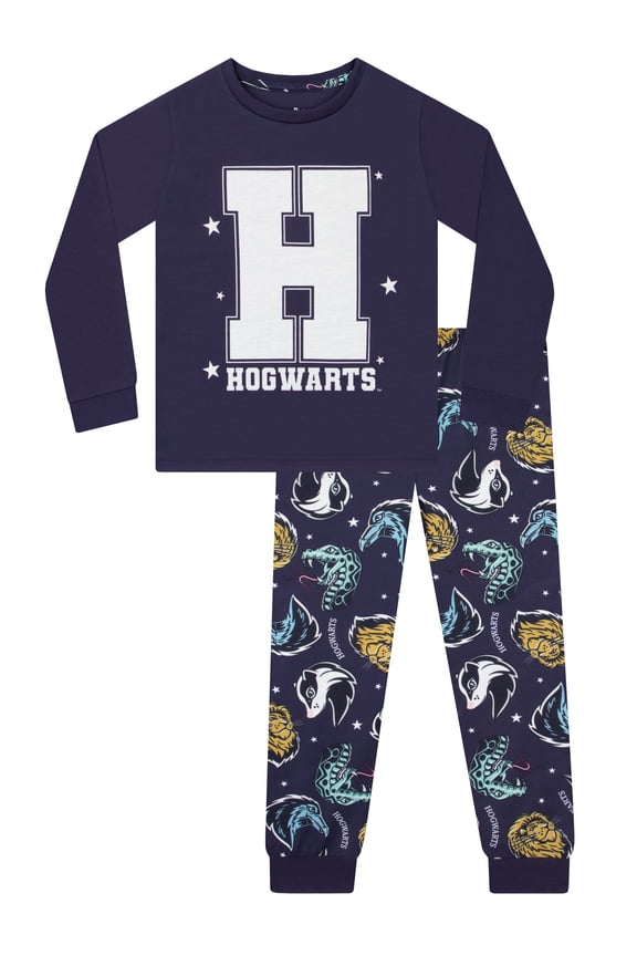 Girls Hogwarts Pajamas Blue Sizes 6-14