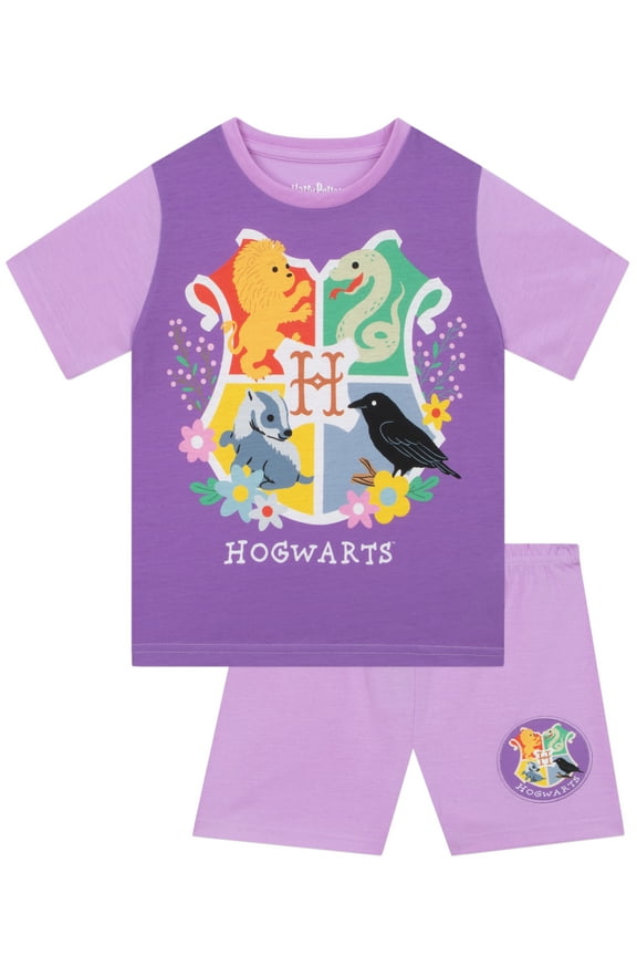 Girls Hogwarts Pyjamas Purple Sizes 6-14