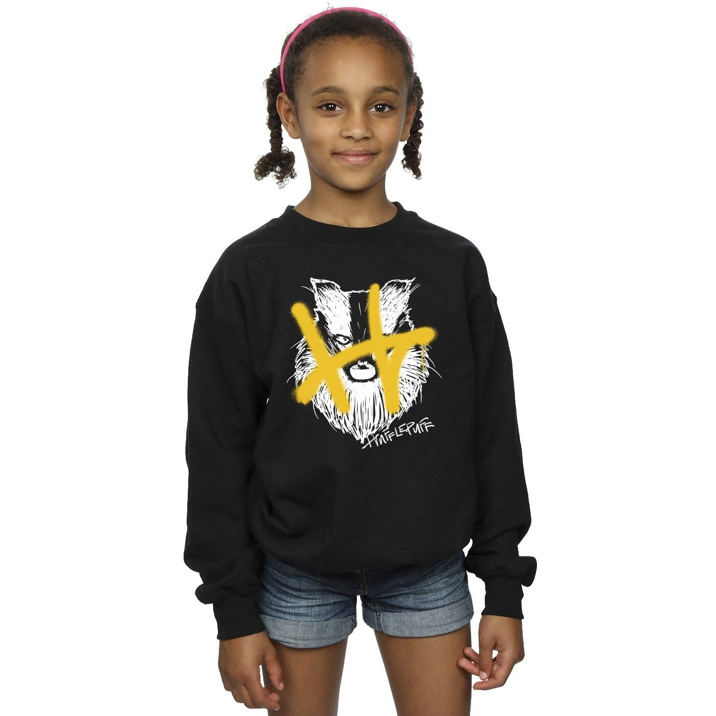 Harry Potter Girls Hufflepuff Pop Spray Sweatshirt - Walmart.com