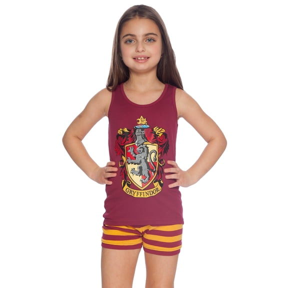 Harry Potter Girls Little Gryffindor House Crest Cotton Tank Top Pajama Short Set