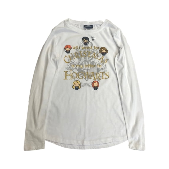 Harry Potter Girls Long Letter to Hogwarts Christmas Holiday Tee Shirt XL 14-16