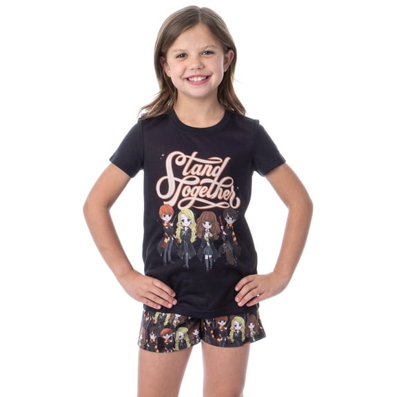 Harry Potter Girls' Stand Together Ron Hermione Sleep Pajama Set Shorts