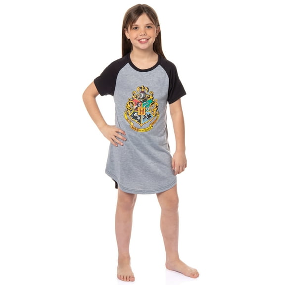 Harry Potter Pajamas Girls Short Sleeve Nightgown Night Dress Sleep Shirt Gryffindor, Hufflepuff, Slytherin, Ravenclaw