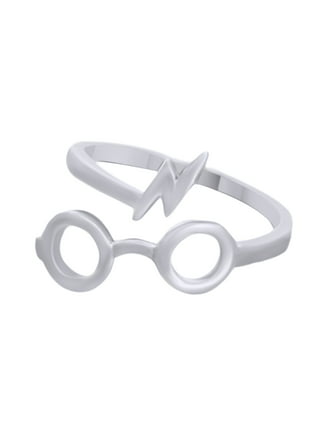 Harry Potter Silver Plated Lightning Bolt with Glasses Slider Charm