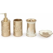 Harry Potter Gold Hogwarts Crest 4 Piece Bathroom Accessory Set