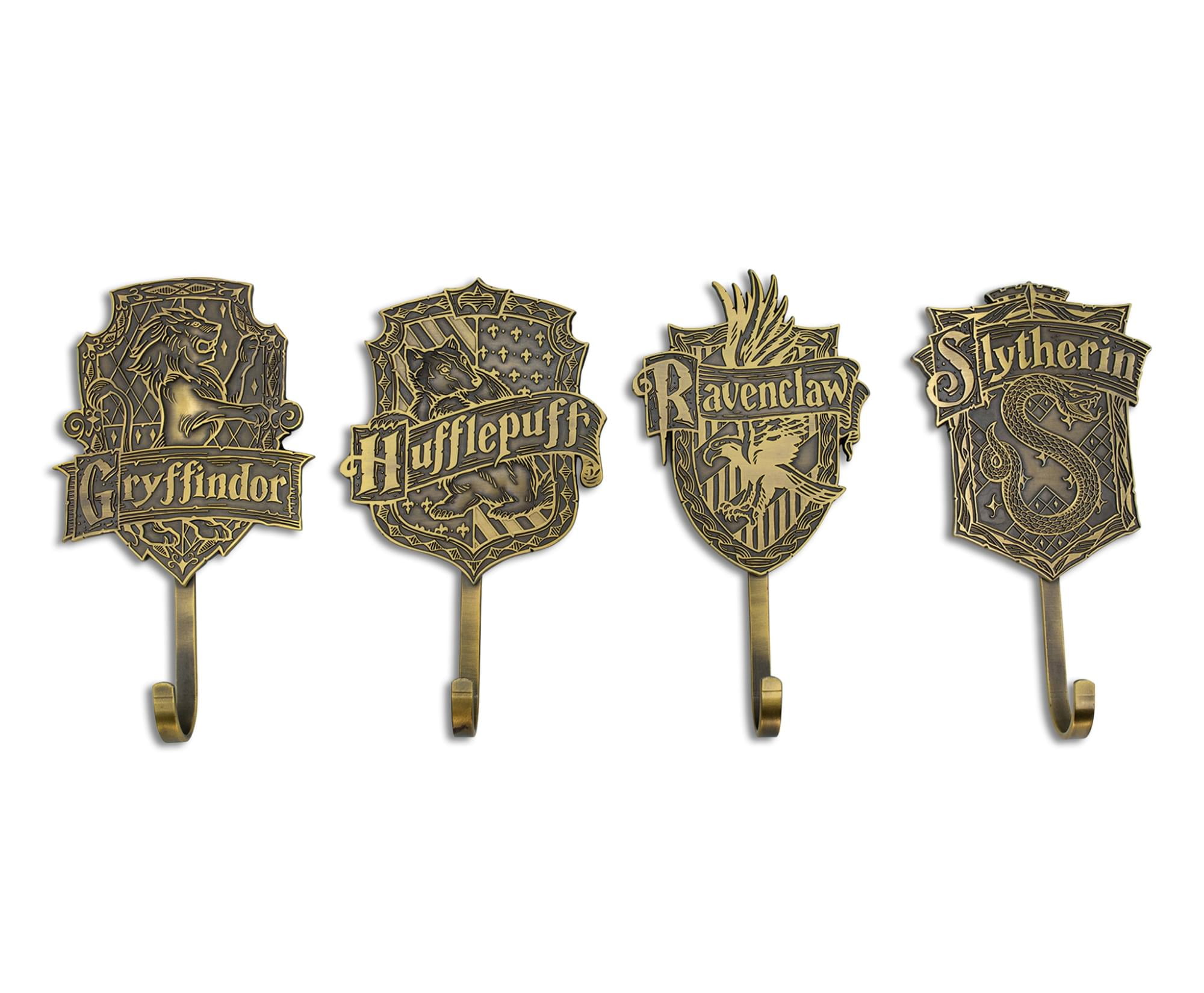Harry Potter Gold Hogwarts Houses Wall Hooks Storage Rack | Set of 4 - Walmart.com